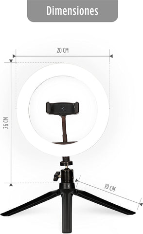 KSIX Adjustable Desktop Tripod Ring Light