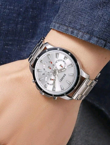 Skmei 9335-G-CH-BLK Metal Band Men Watch