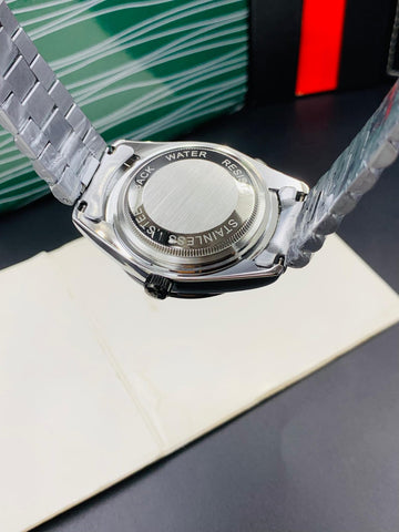 Rolex (Oyster Perpetual) - Blackish Dial | Silver chain