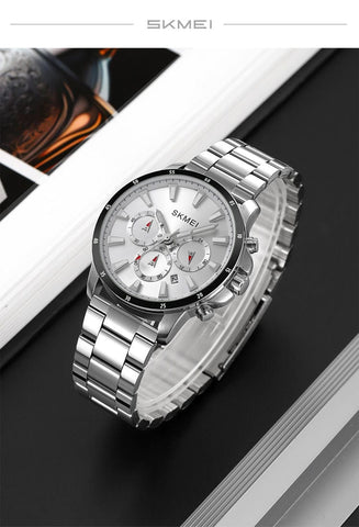 Skmei 9335-G-CH-BLK Metal Band Men Watch